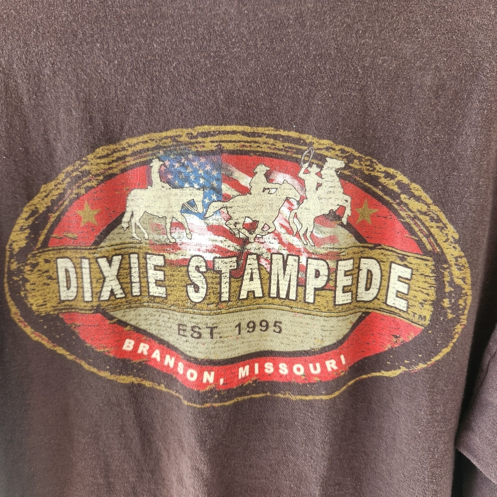 Dixie Stampede Branson Missouri 2 Sided Graphic Western Tee Delta Pro Weight L